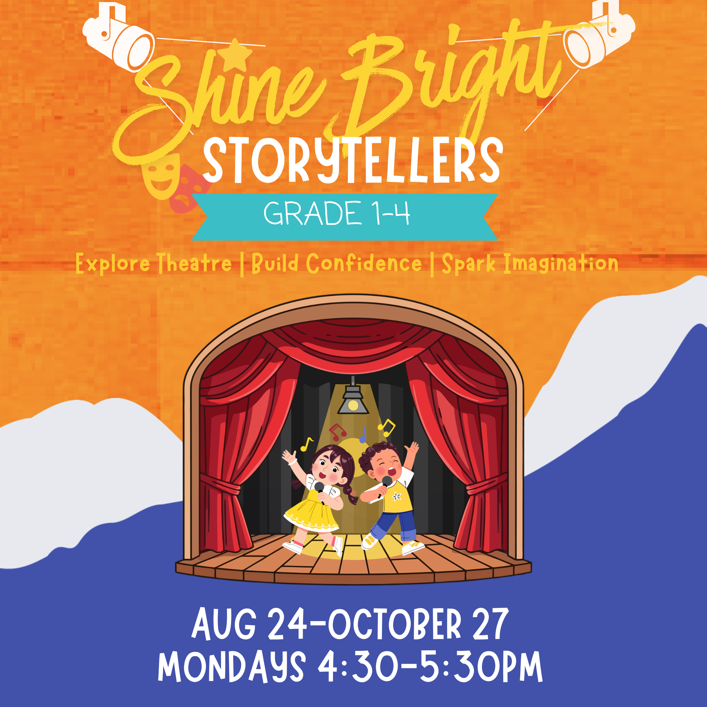 Students performing on stage at Shine Bright Performing Arts